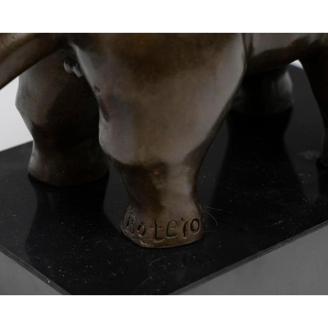 Metal Sculpture of a Cat, Bronze on Marble Base, 20th Century. For Sale - Image 7 of 12