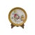 Pink Chinese Pink Yellow Pomegranate Graphic Porcelain Display Charger Plate For Sale - Image 8 of 8