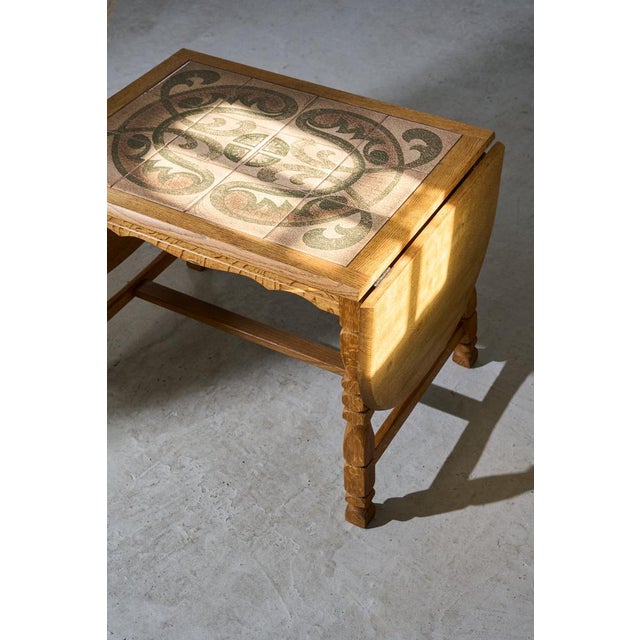Scandinavian Oak Coffee Table with Ceramic Tile Top, 1950s For Sale - Image 12 of 17