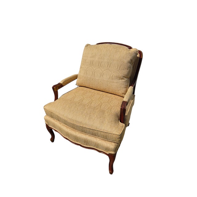 1990s Thomasville TRS Furniture Inc. Armchair Regency Bergere Lounge Chair Louis XV For Sale - Image 5 of 15