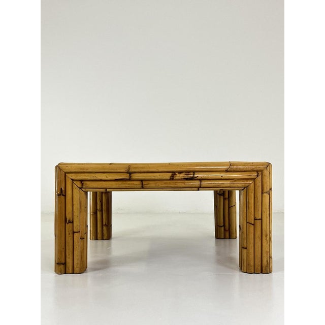 Light Yellow Bamboo Coffee Table in the style of Vivai del Sud, Italy, 1960s For Sale - Image 8 of 18