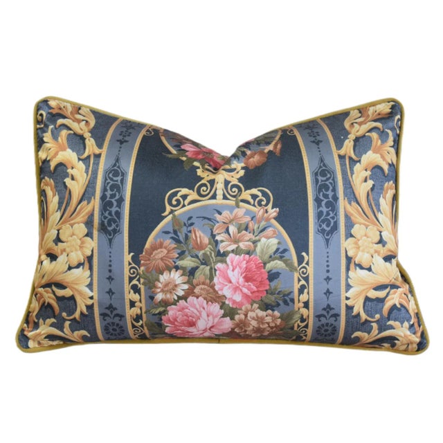 French Country Designer Brunschwig & Fils Floral Roses Feather/Down Pillow For Sale - Image 3 of 8