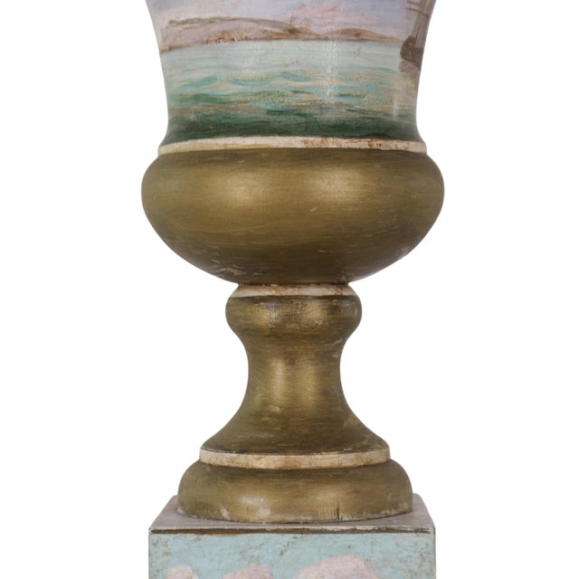 Wood Vintage Florentine-Style Hand-Painted Nautical Table Lamp For Sale - Image 7 of 10
