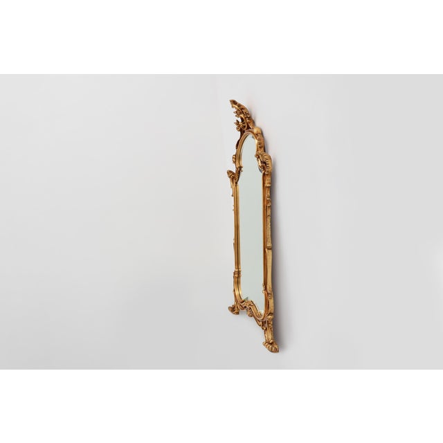 Wood Large Vintage Louis XV Baroque Gilt Wooden Mirror, Belgium, 1950s For Sale - Image 7 of 13