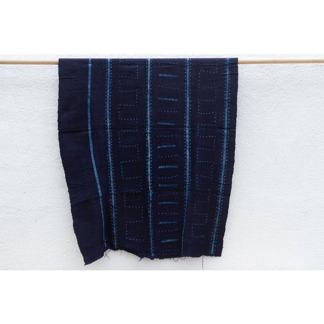 Tribal Tribal Fade Indigo Mud Cloth For Sale - Image 3 of 8