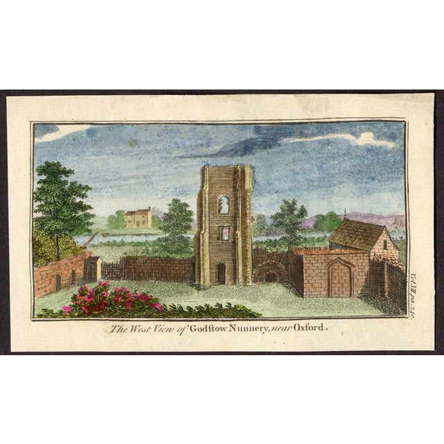 An authentic 18th-century English copperplate engraving from a topographical series documenting historic landscapes and...