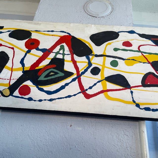 Black “After Miro” by John Frates # 1740, Mid Century Modern, 24x80x1 1/2 In., 20 Lbs. For Sale - Image 8 of 9