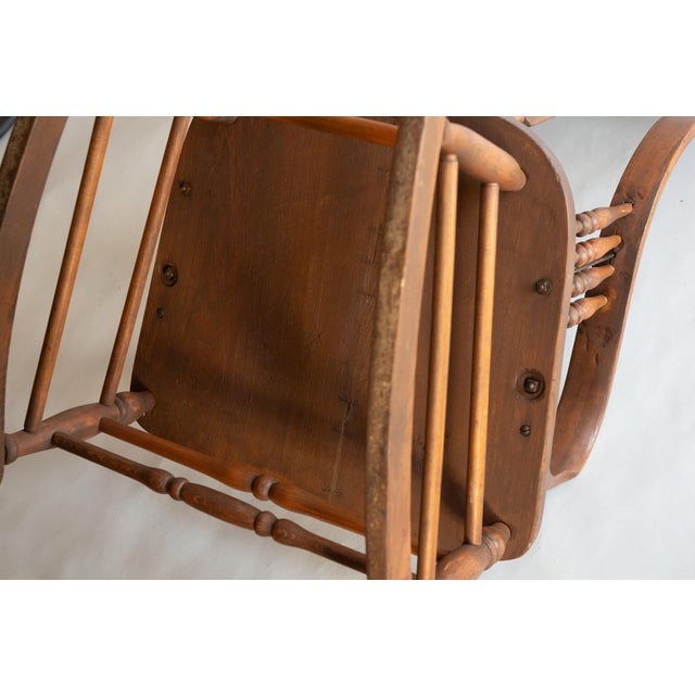 Antique Rocking Chair With Embellishments and Masterful Elegant Arms and Back! For Sale - Image 10 of 10