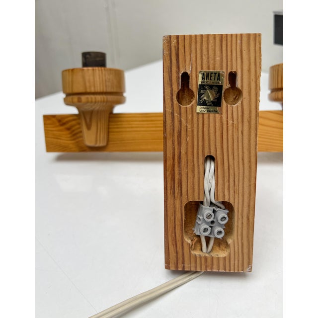 Mid-Century Pine and Opaline Wall Lamp by Uno Dahlén for Aneta, 1970s For Sale - Image 10 of 12