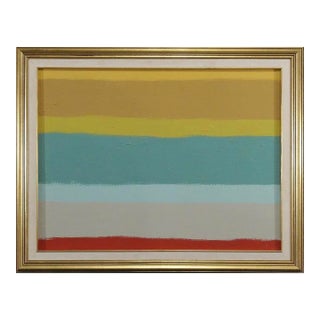 Vintage Mid Century Abstract Oil Painting Rothko Style For Sale