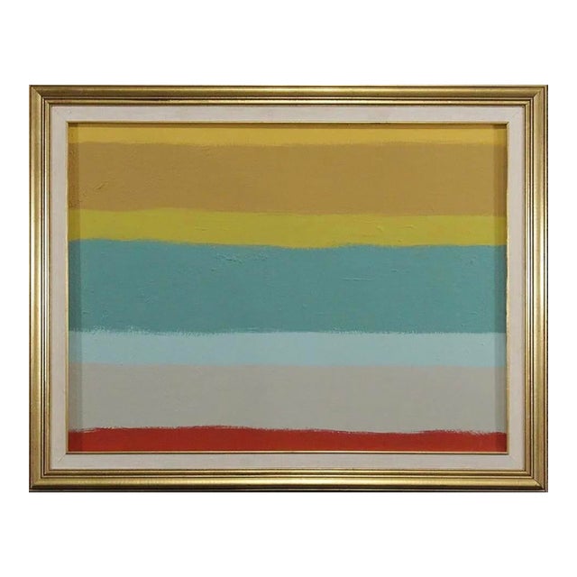 Vintage Mid Century Abstract Oil Painting Rothko Style For Sale