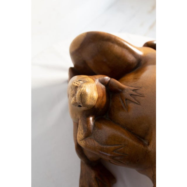 Large Wooden Statue of Frogs, Early 20th Century For Sale - Image 10 of 17