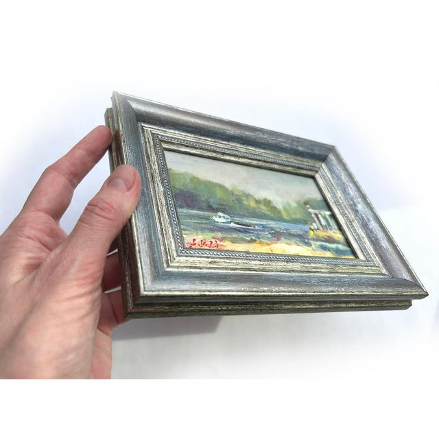 Plastic Framed Original Painting Plein Air Landscape by Valeriya Serova For Sale - Image 7 of 8