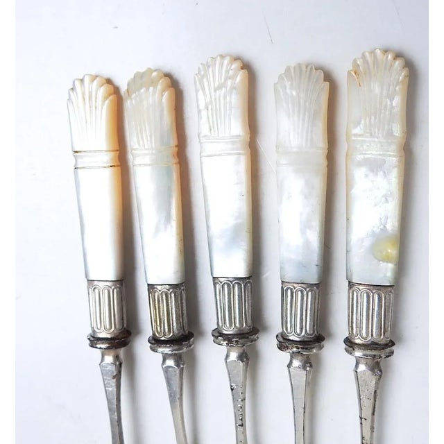 Shabby Chic Antique Mother of Pearl Nut Picks - Set of 5 For Sale - Image 3 of 4