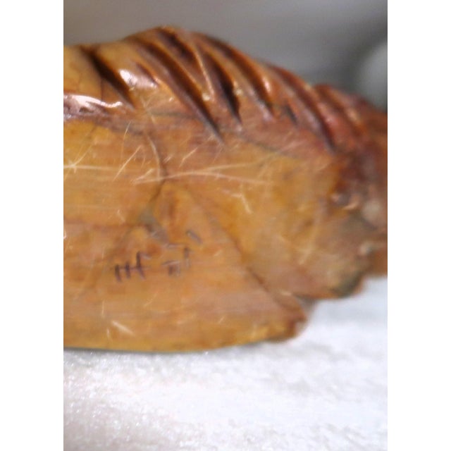 Japanese Yellow Jasper Hardstone Carving of a Cow and Calf For Sale - Image 12 of 16