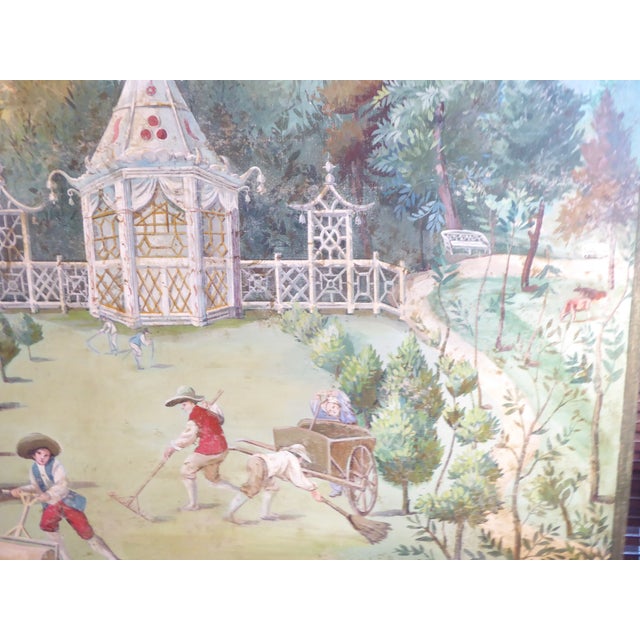 Green Vintage Zuber Style Painting For Sale - Image 8 of 9