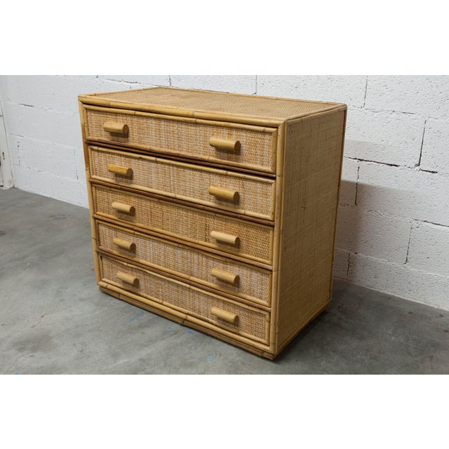Vintage Rattan Chest of Drawers, 1970 For Sale - Image 6 of 17
