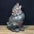 This is a striking antique Chinese pure bronze incense burner, expertly cast in the form of a mythical "Hou" (a...