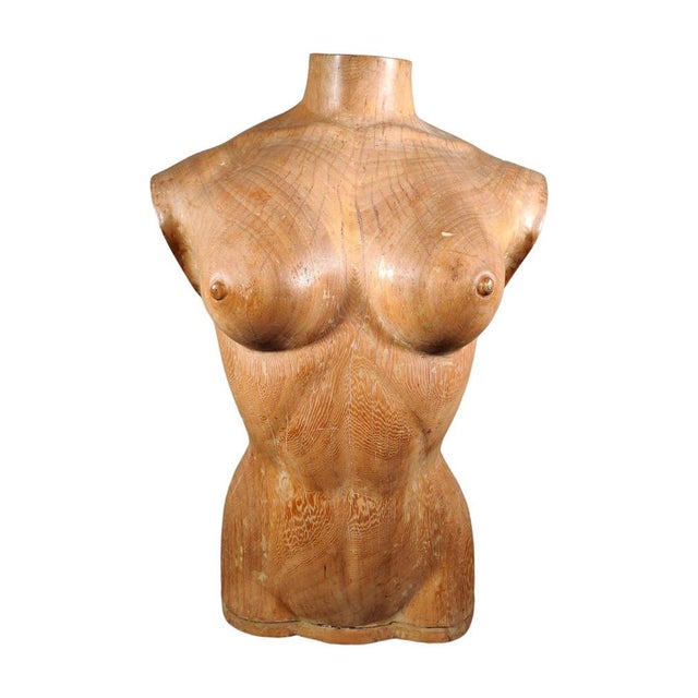 French Wooden Female Torso, 1950s For Sale - Image 13 of 14