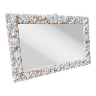 Large Seashell Mirror for Wall, Shell Mirror for Coastal Luxury Home For Sale