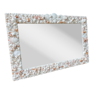 Large Seashell Mirror for Wall, Shell Mirror for Coastal Luxury Home