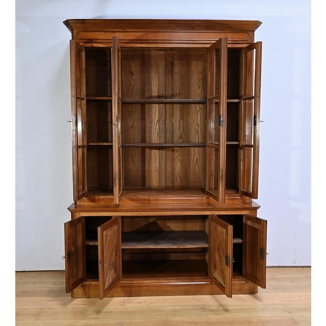 Two-Body Bookcase in Walnut, Late 19th Century For Sale - Image 12 of 18
