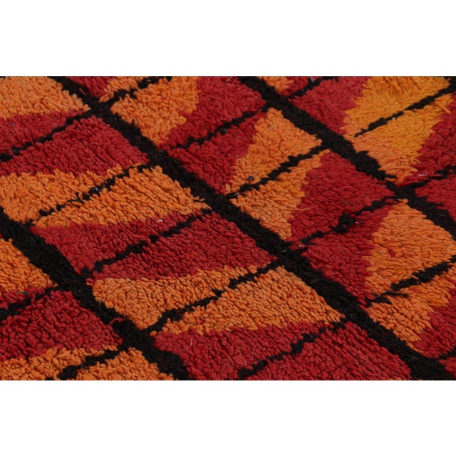 1950s Vintage Moroccan Runner With Gold and Pink Geometric Patterns, From Rug & Kilim For Sale - Image 5 of 7