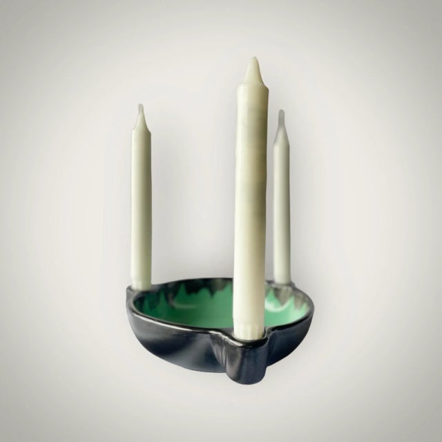Beautiful mutation between candle holder and bowl, made by Harald Östergren for Upsala Ekeby. This design were made during...