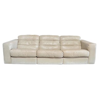 Vintage DS105 Ecru White Leather Sofa from de Sede For Sale
