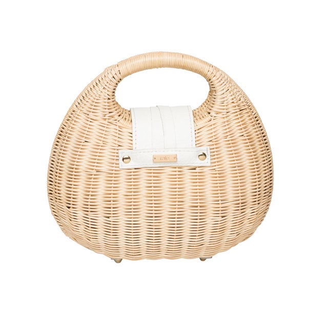 Isi Cut Out Handle Clutch in Natural / White For Sale In New York - Image 6 of 7