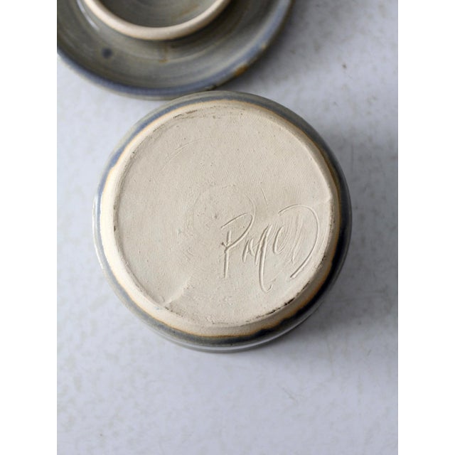Gray Vintage Studio Pottery Jar For Sale - Image 8 of 9