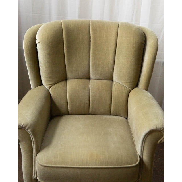 Pair of Danish Mid-Century Velour Lounge Chairs, 1970s For Sale - Image 4 of 13