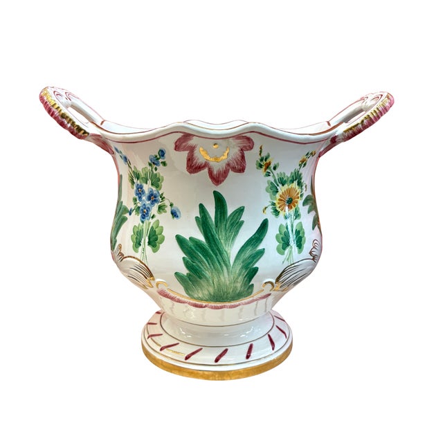 Chelsea House Inc Chelsea House British National Trust Collection "Port Royal" Hand-Painted Italian Cachepot, C 1990 For Sale - Image 4 of 9