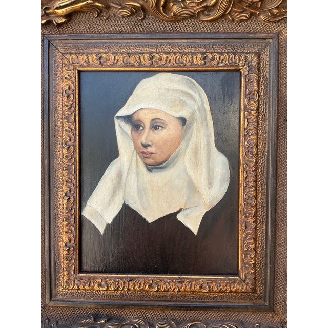 Vintage Framed Portrait Painting of a Woman For Sale - Image 10 of 13