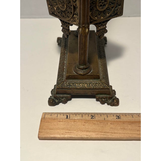 Bronze Antique Ornate Bronze Gothic Censer Religious Incense Burner For Sale - Image 8 of 8