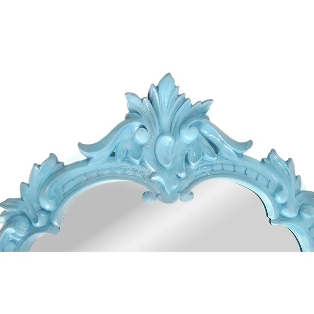 French Wall Mirror French Blue Italy Signed For Sale - Image 3 of 8