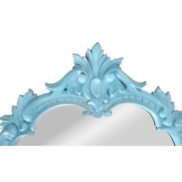 French Wall Mirror French Blue Restored For Sale - Image 3 of 8