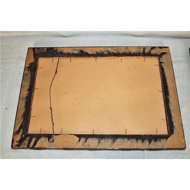 Black 1950s Spanish Art Deco Red & Black Wood Mirrors Bronze Glasses- a Pair For Sale - Image 8 of 10