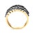14K Yellow Gold Plated .925 Sterling Silver 1 3/4 Cttw Treated Black and White Alternating Diamond Multi Row Band Ring-Size 8 For Sale - Image 4 of 6