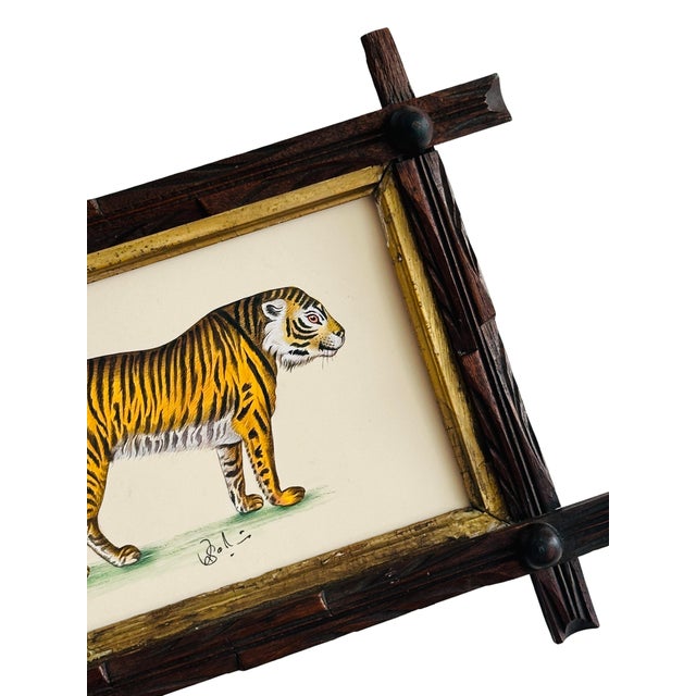 A charming hand-painted folk tiger, alive with character and soulful expression, lovingly created by our master artist....