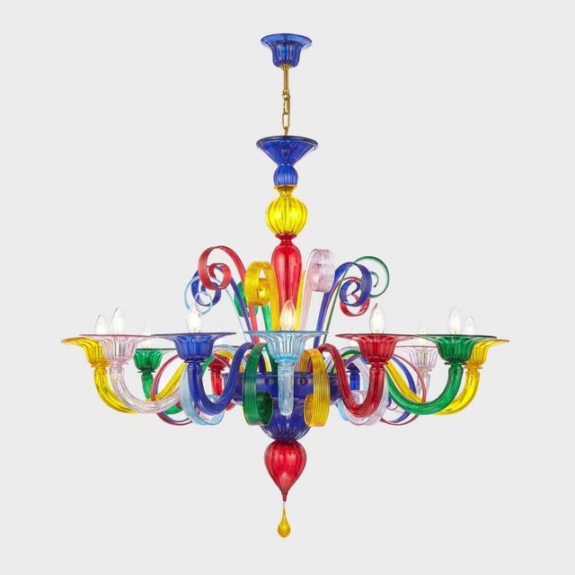 Early 21st Century Twelve-Light Murano Chandelier by AZ Home For Sale - Image 5 of 5