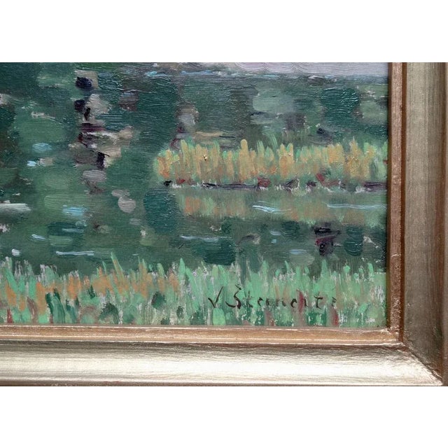 Vera Steinerte-Berzina, Autumn Landscape, Oil on Cardboard For Sale - Image 3 of 8