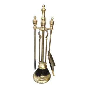 Fp 13 Vintage French Country Gold Fireplace Tools W Four Tools