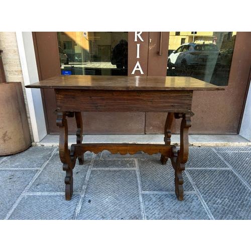 Antique Northern Italian Lyre-Shaped Writing Desk, 1600s For Sale - Image 6 of 7
