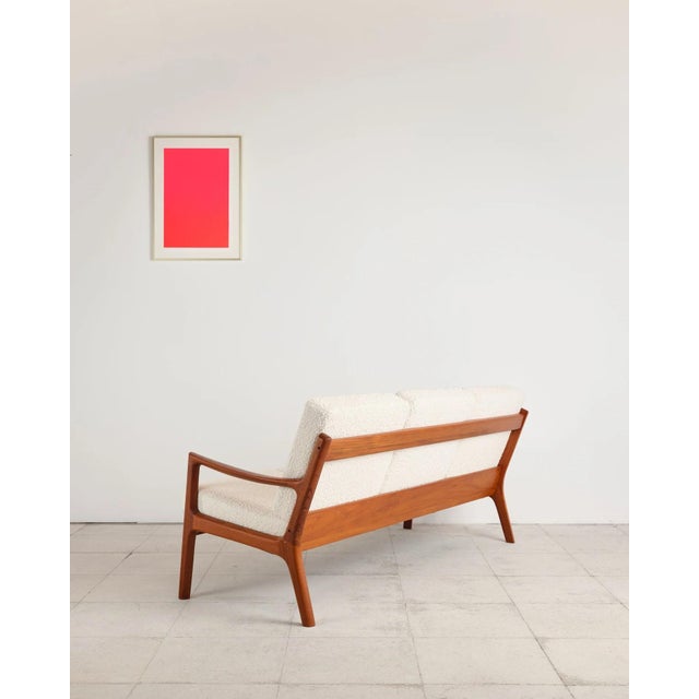 Wood Senator Series 3-Seater Sofa in Teak with Bouclé Upholstery by Ole Wanscher for France & Daverkosen, Denmark, 1950s For Sale - Image 7 of 18
