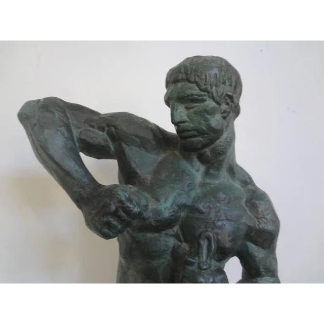 Art Deco 1930's French Art Deco Terracotta Sculpture, Signed Bargas For Sale - Image 3 of 9