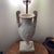 Antique Carved Neoclassical Art Deco Alabaster Urn Lamp With Swan Handles Circa 1930s For Sale - Image 12 of 12