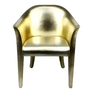 1991 Karl Springer Gold Gilt Leather Tulip Armchair, Signed, Usa