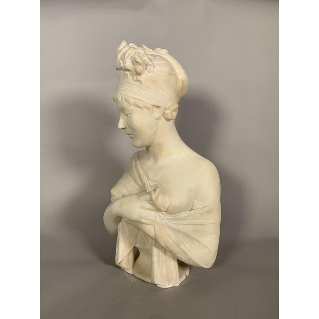 Traditional Sculpture, Bust of Madame de Récamier after Joseph Chinard (1756-1813), 52cm, 19th century For Sale - Image 3 of 10