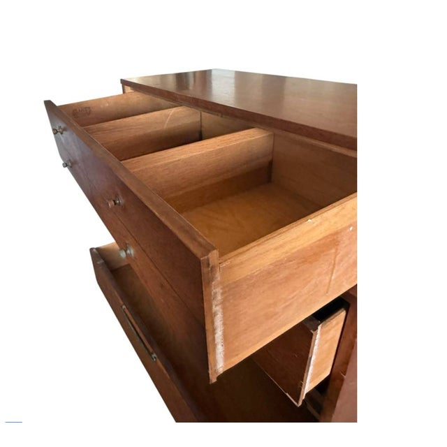 Wood Vintage Lane High Boy Dresser Bureau Solid Maple MCM 40.5x18x38” For Sale - Image 7 of 14